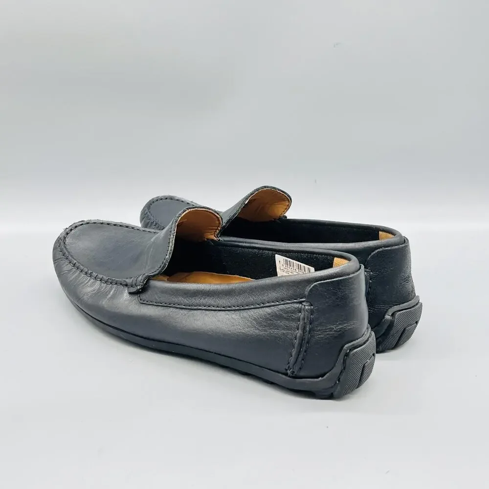 Clarks Shoes Mens 8.5 Black Leather Hamilton Free Driving Moc Loafers Comfort